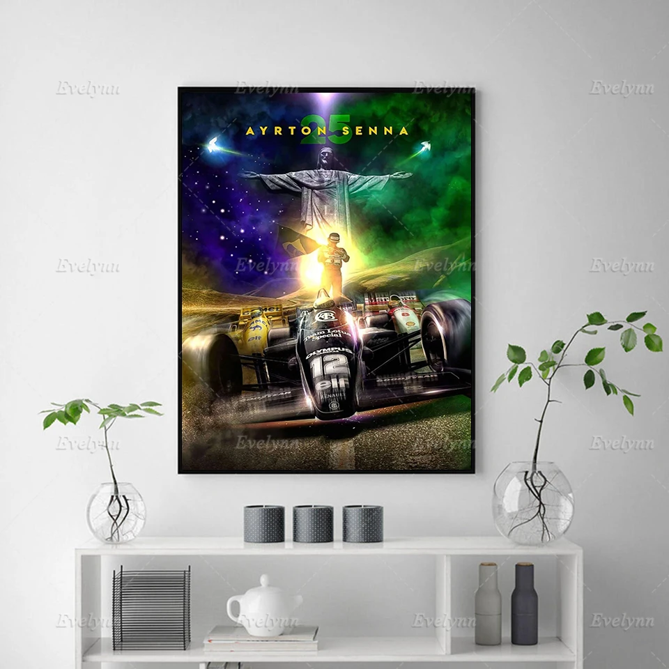 Retro Ssport Car F1 Poster Abstract Ayrton Senna Car Wall Art HD Print Modular Pictures Living Room Home Decor Canvas Painting