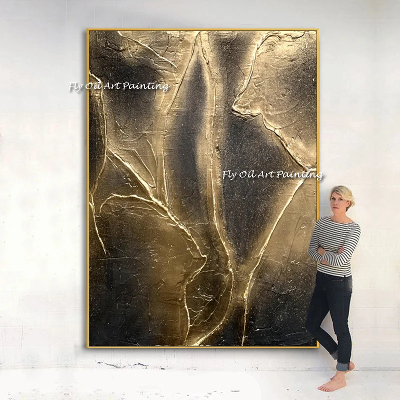 Handmade  Custom wallpaper  Nordic geometry black and white gold foil modern minimalist abstract dining room living room