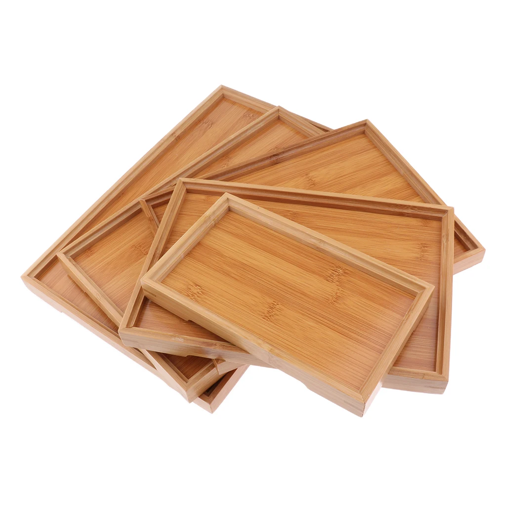 Wooden Rectangular Serving Tray Food Tea Dish Kitchen Vintage Solid Wood Stand Tray Hotel Dinner Plate Storage Tray Tableware