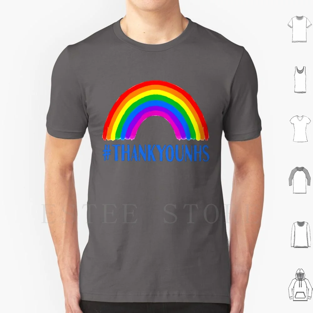 Gracias Arco Iris soporte Nhs y tecnológicos Camiseta de algodón hombres DIY estampado gracias Arco Iris soporte gracias Rainbow Nhs