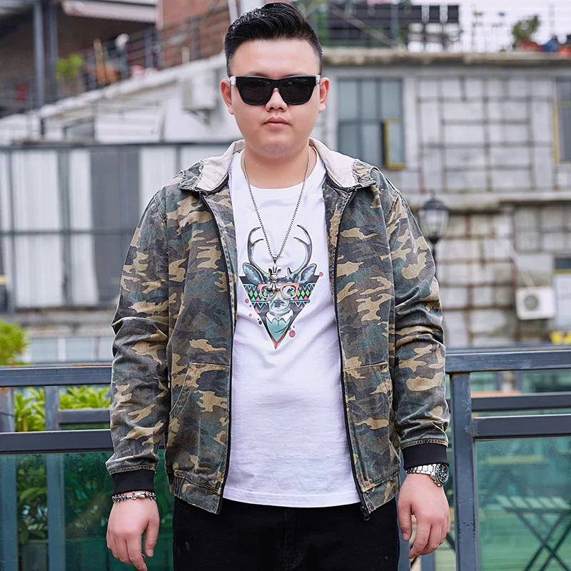 Men's Camouflage Denim Jacket Fashion Youth Casual Lapel Korean Version All-match Personality Handsome Slim Coat Clothing New