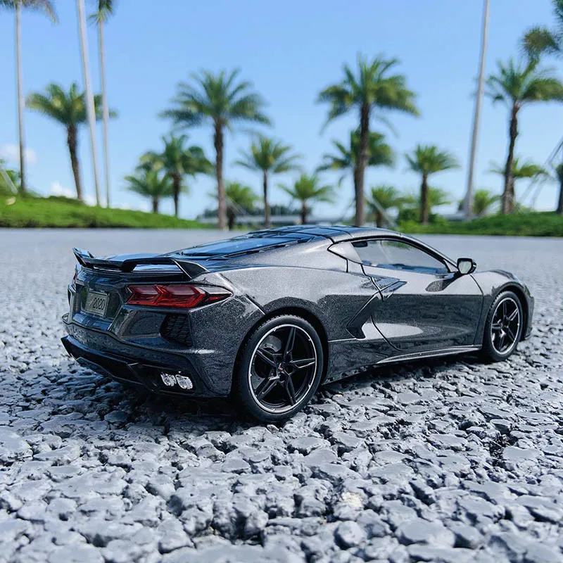 Maisto modelo de carro retrô simulador c8 stingray coupe 1:18, coleção de modelo de carro retrô de liga metálica