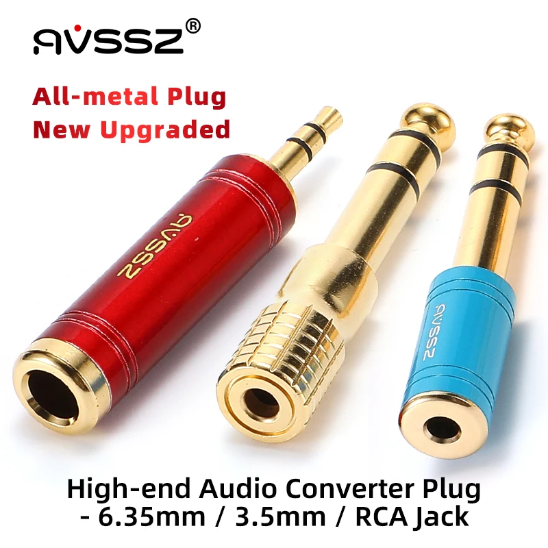 AVSSZ 6.35 / 6.5 do 3.5mm słuchawki złącze RCA przejściówka Adapter wysokiej klasy złota posrebrzane Audio gitara fortepian elektryczny konwerter