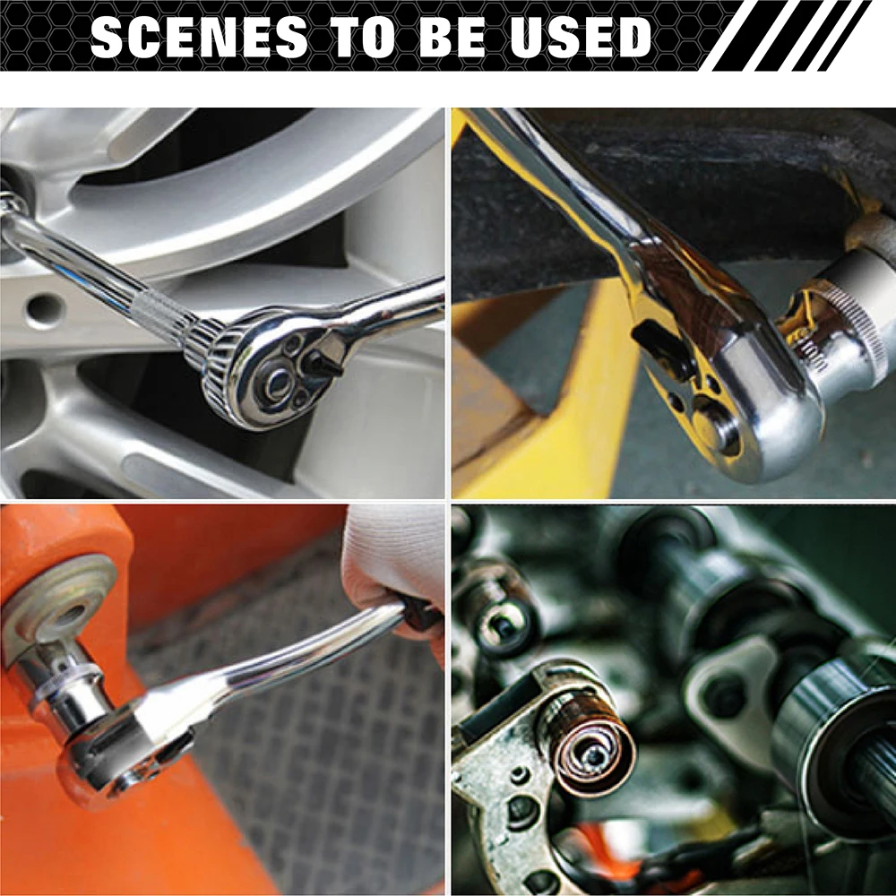 WISEUP-Juego de Herramientas Crv de 24 piezas, Kit de reparación Manual de automóviles, Kit de llave de tubo, caja de herramientas mecánicas, llave de trinquete, Kit de caja de herramientas multifunción