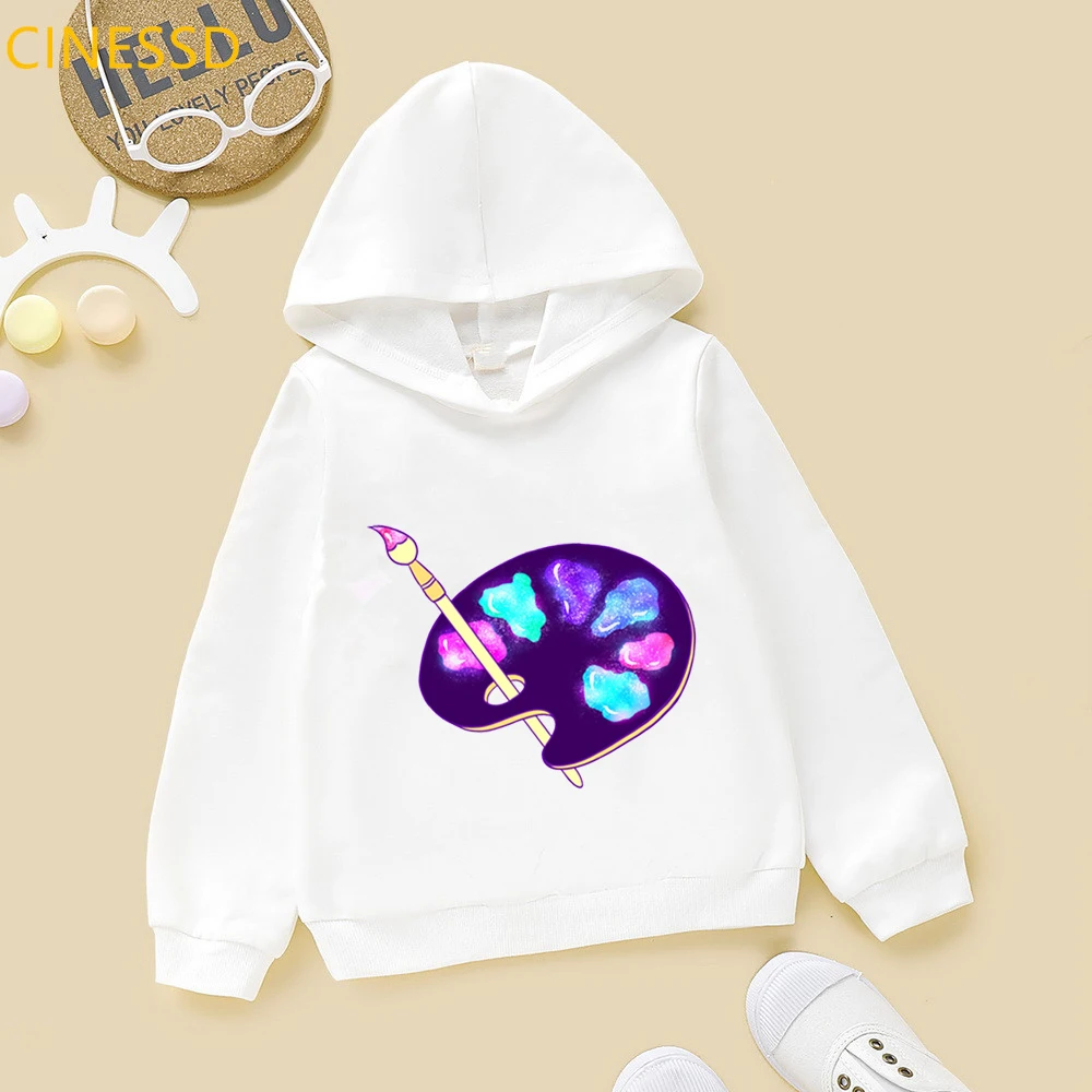 Funny Milky Way Print Girls Hoody Sweatshirt Kawaii Cartoons Cats Graphic Children's Harajuku Kids Casual Hoodie Tops