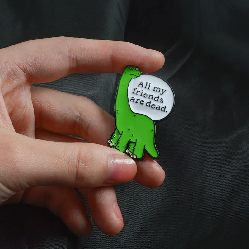 Explosion style brooch European and American cartoon green little dinosaur pin accessories Animal brooch badge