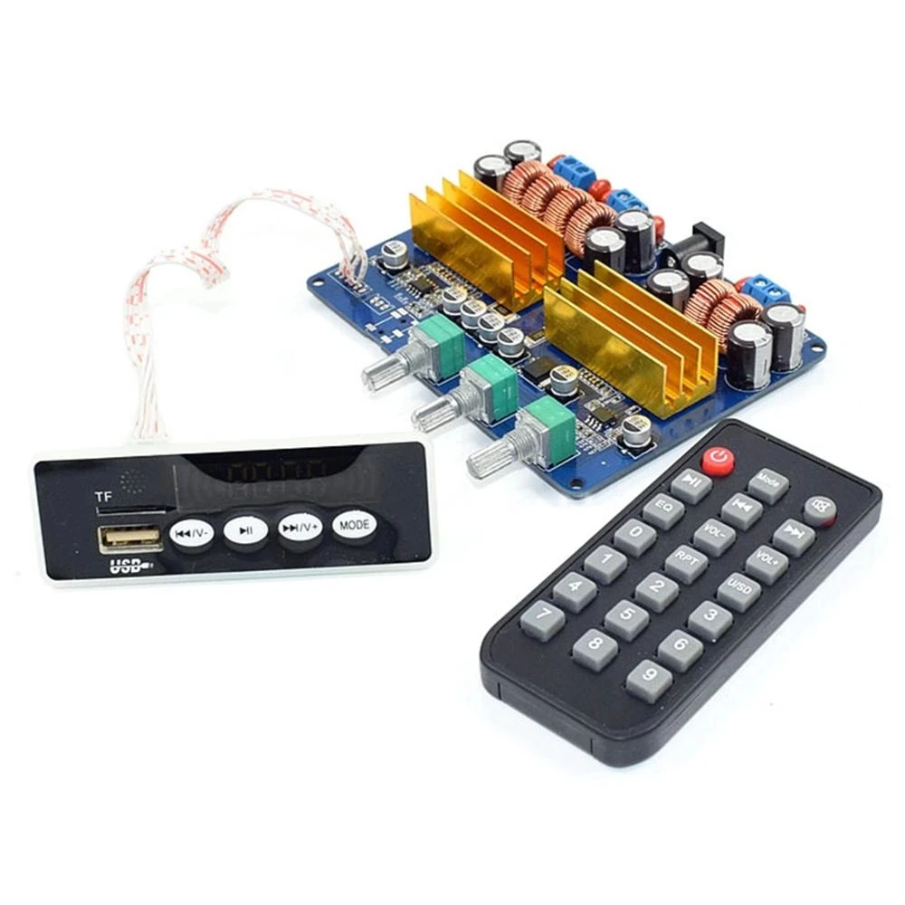 TPA3116 2.1 100W+2*50W Bluetooth TF Card USB Disk FM AUX Power Amplifier Board