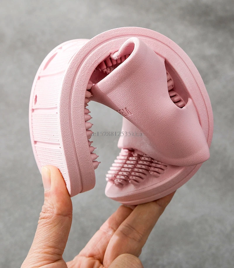 

Summer men's Massage Slippers Shoes Men's Fashion Indoor Home Slippers Blue Stripe Health Care Taichi Foot Massage Slippers