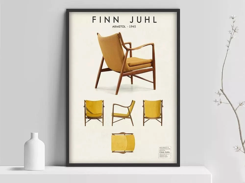 

Home Decor Finn Juhl Scandinavian Design Canvas Wall Art Cool Painting Pictures Printing Modular Artwork Poster For Living Room