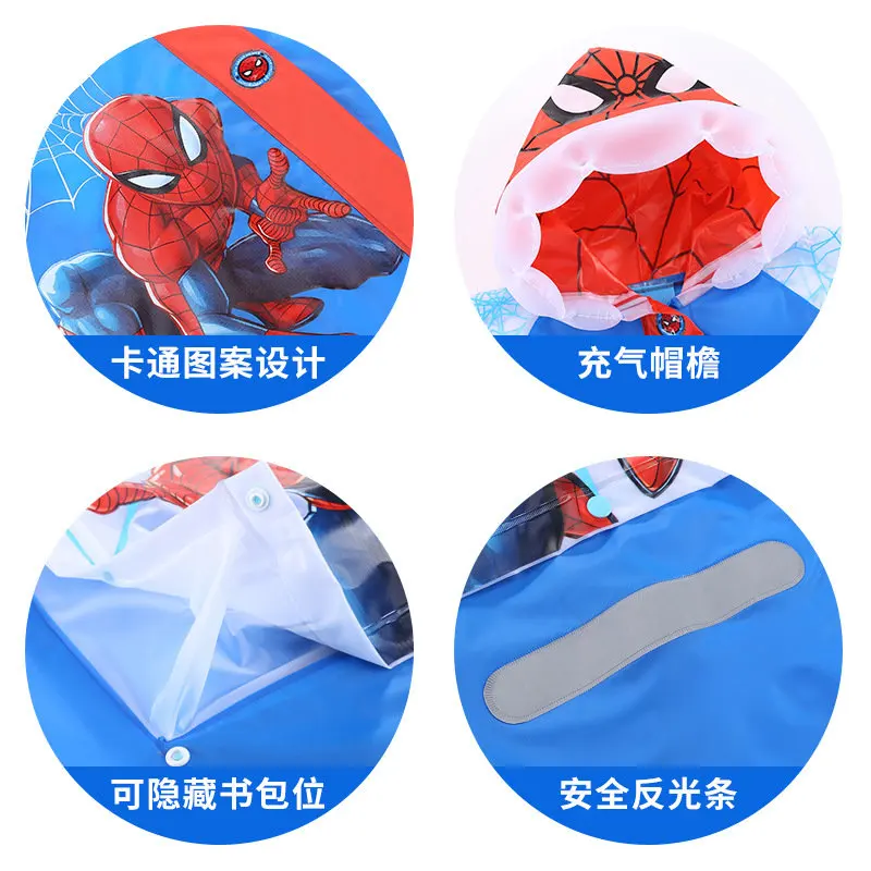 Impermeabile Disney per bambini Cartoon Spiderman Capitano americano Bambini Ragazze Poncho antipioggia Ragazzi Abbigliamento antipioggia Tuta da