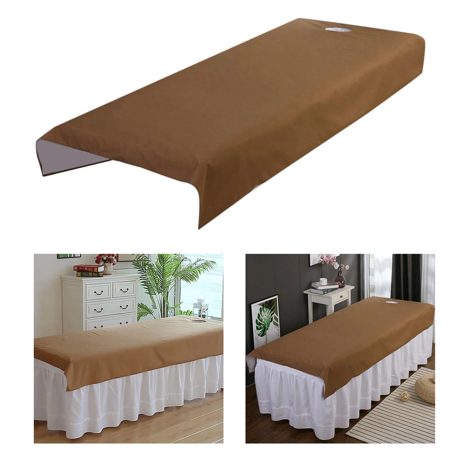 Sábana impermeable para salón de belleza, cubierta de cama de masaje, tratamiento de Spa, mantel ligero con orificio para respiración facial, 120cm