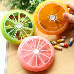 1Pcs Portable Weekly Rotating Mini Pill Box Case Splitter Tablet Storage Organizer Medicine 7 Day Pill Container For Travel