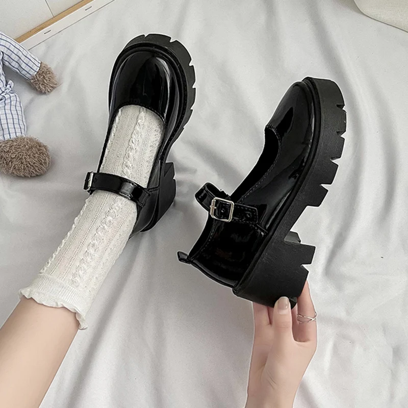 Black Lolita Platform Shoes Women Japanese Style Classic Kawaii Tea Party Cosplay Female Loli Shoes Vintage Lovely Gothic Style