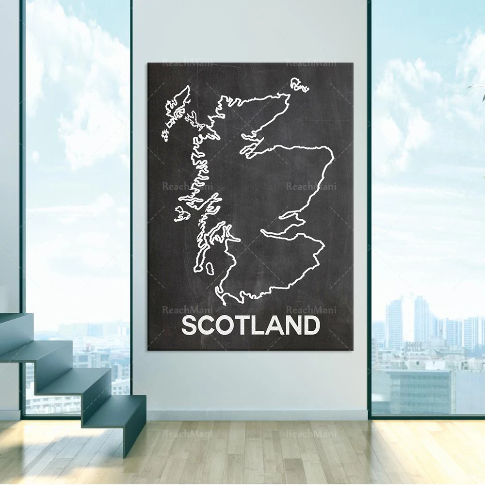 

Scotland Map of Scotland Outline Map Chalkboard Map Scottish Map Scottish Art Scottish Decor Scotch Poster Scotland Poster Scotl