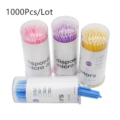 

1000Pcs Micro Brush Disposable Microbrush Applicators Eyelash Extensions Remove False Eyelashes Cotton Swab