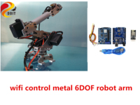 SZDOIT WIFI/Bluetooth Control Metal 6-Axis Robot Arm With Servos 6DOF RC Robotic Educational DIY For Arduino