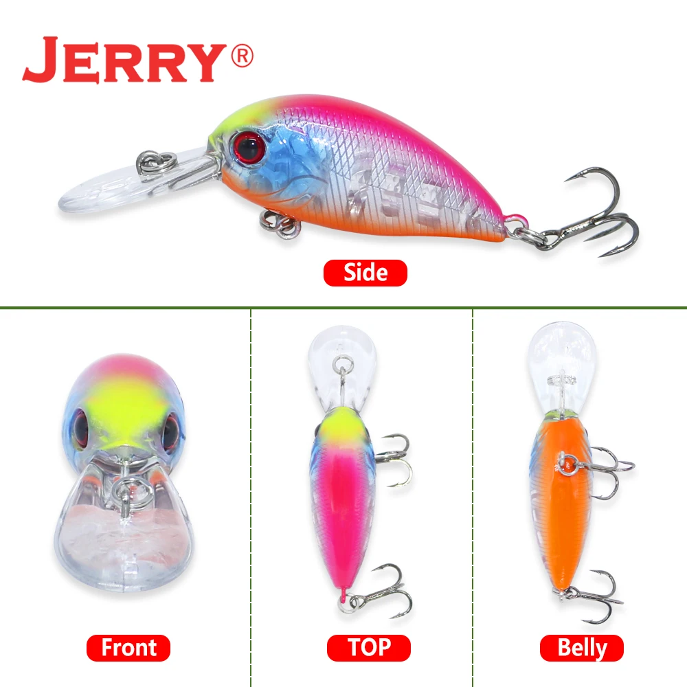 Jerry Scout Ultralight Floating Wobbler Deep Diving Artificial Bait 38mm Crackbait Bass Pike Perch Fishing