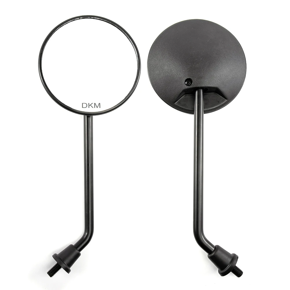 Black Round Motorcycle Rearview Mirrors 10mm Motorbike Rear View Mirror For Sym Kymco Vespa Motorbikes Scooter Moto Accessories