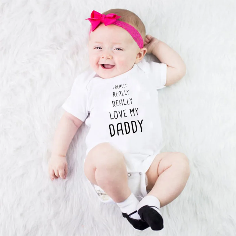 

I really really love my Dad Letter Cotton Infant Body Short Sleeve Clothing Jumpsuit Baby Boy Girl Bodysuits 0-24M