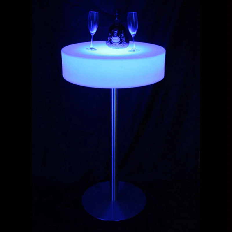 LED Bar Furniture illuminated Outdoor Decorative Coffee Bar Table SK-LF21 (D60*H106cmcm) for Event Party Wedding 1pc