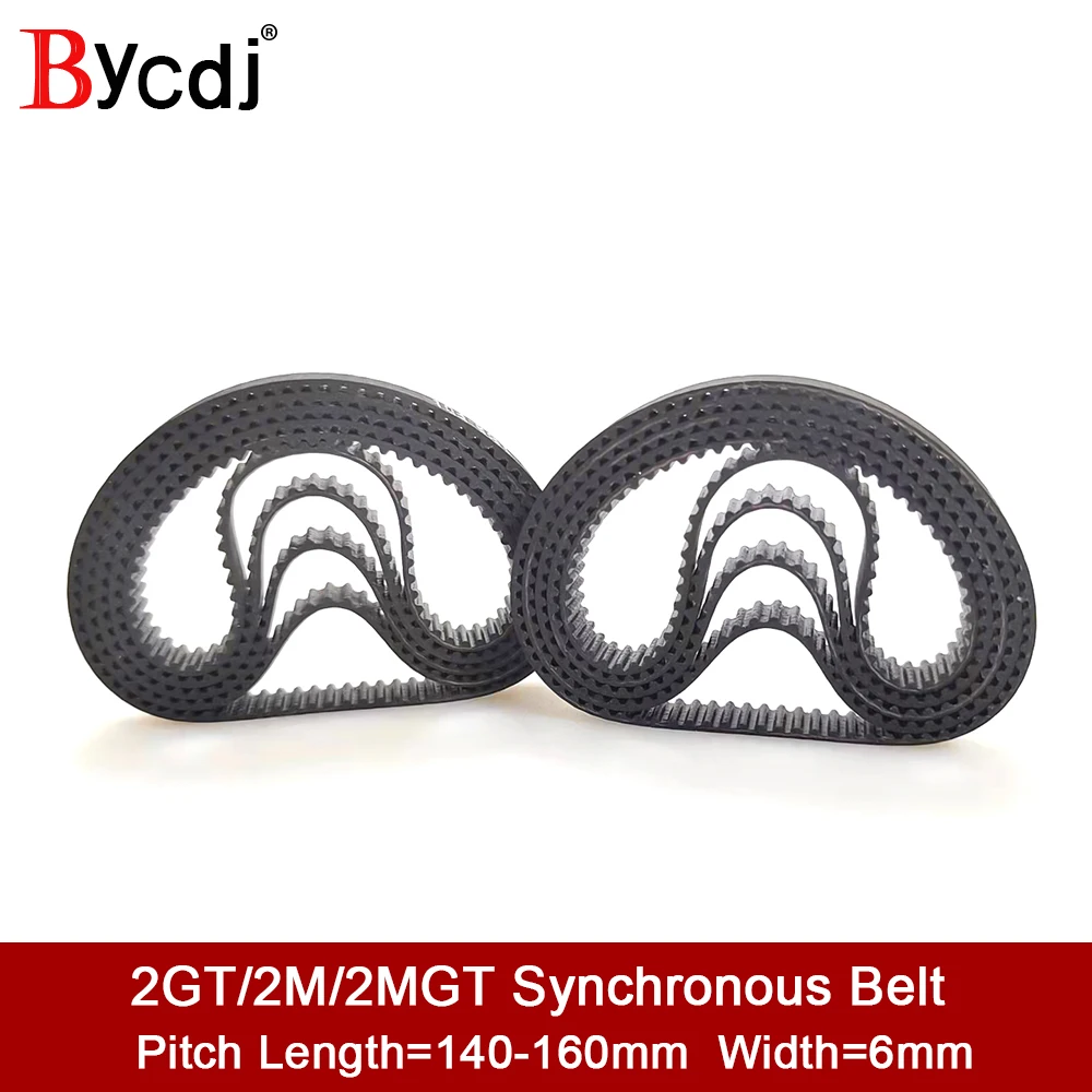 

GT2 Closed Loop Timing Belt Rubber 140/142/144/146/148/150/152/154/156/158mm width 6mm suitably GT2 pulley for 3d printer parts