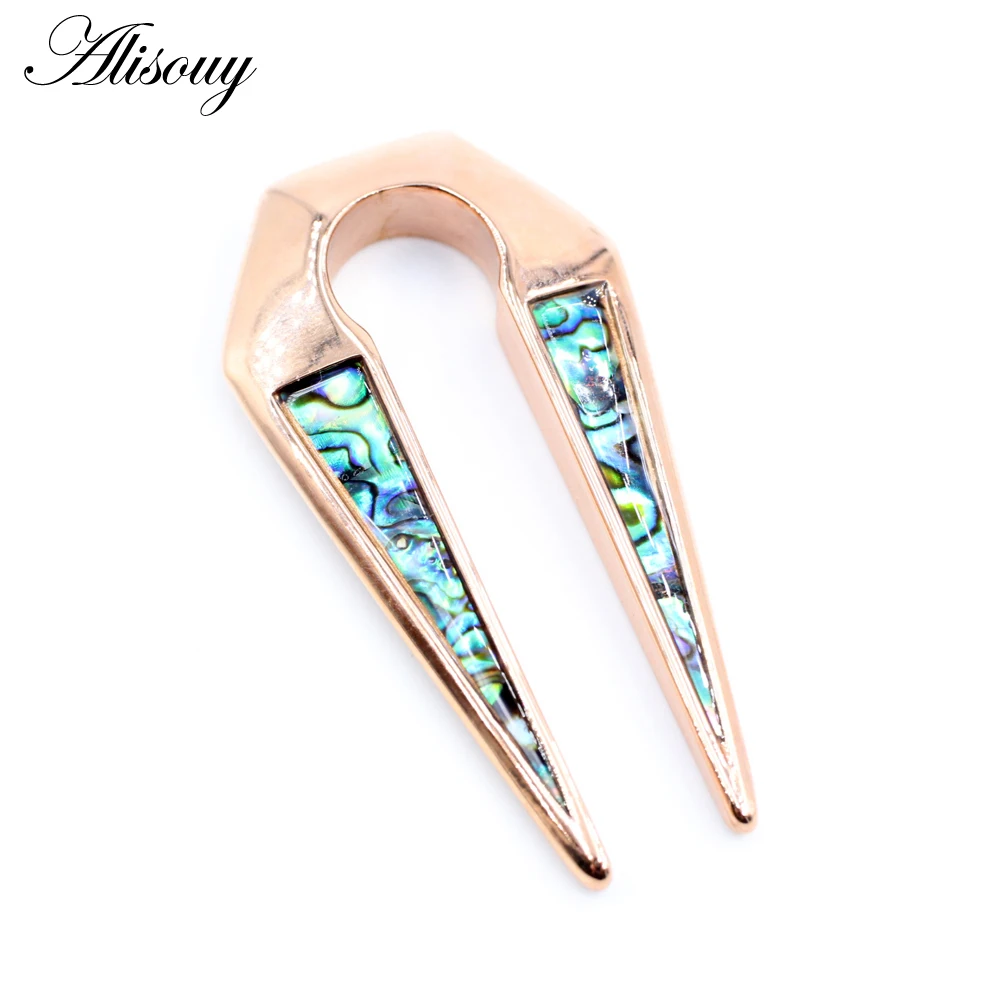 Alisouy 1PC Stainless Steel Shell Heavy Ear Clip Weight Plugs Tunnel Ear Gauges Expander Stretcher Earlobe Piercing Body Jewelry image 6