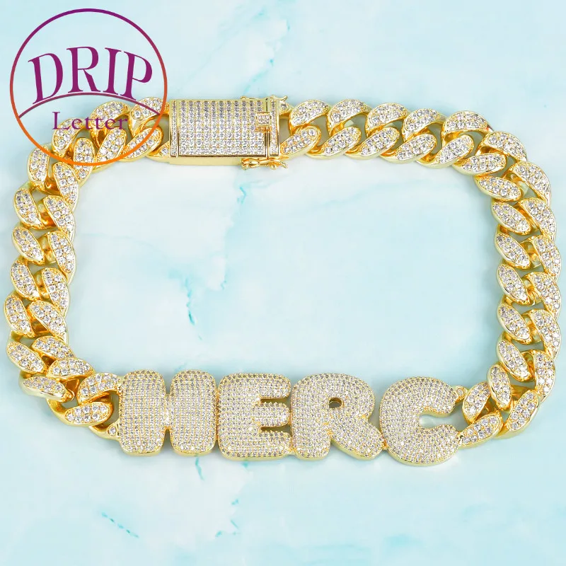 Drip Letter Cuban Link Custom Name Necklace for Men Hip Hop Rock Street Fashion Jewelry Charms for Jewelry Making 2022 Trend