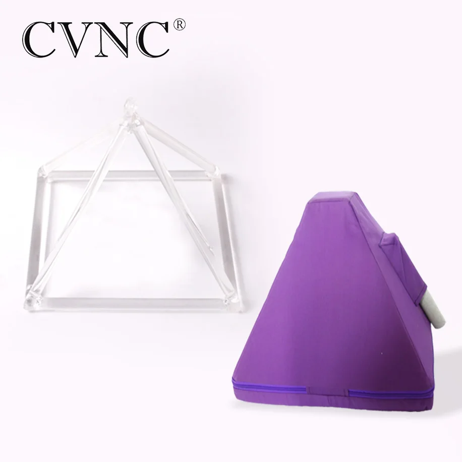 CVNC 12 Inch Chakra Clear Quartz Crystal Singing Pyramid for Sound Healing and Meditation Increase Energy with Free Bag