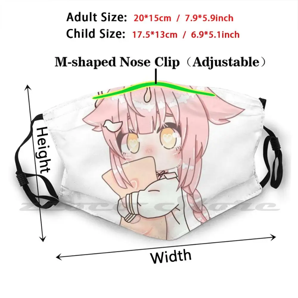 Eirian-Gacha Edit Mask Adult Child Washable Pm2.5 Filter Logo Creativity Gacha Gacha Edit Girls Gacha Life Cute