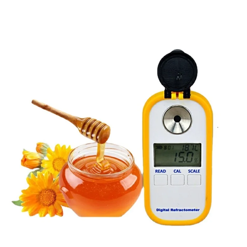 Honey Refractometer Brix Digital Portable Refractive Index Refractometer 0-90% Brix Be Water 3in1 Honey Concentration Meter