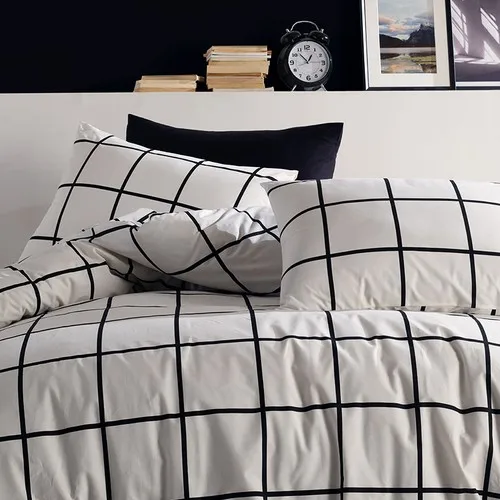 Coté Blanc Tile Black 100 Cotton Ranforce Double Personality Duvet cover set