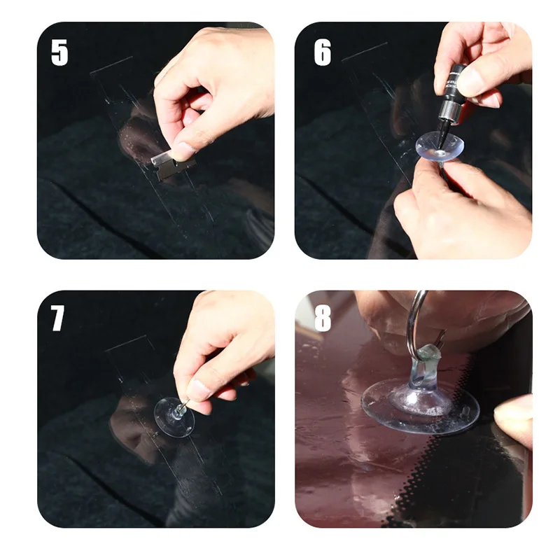For Long Big Chip Crack Car Windshield Repair Tool Window Glass Windscreen Restoration Kit Renew Full Set Resin Cup Blade Film image 3