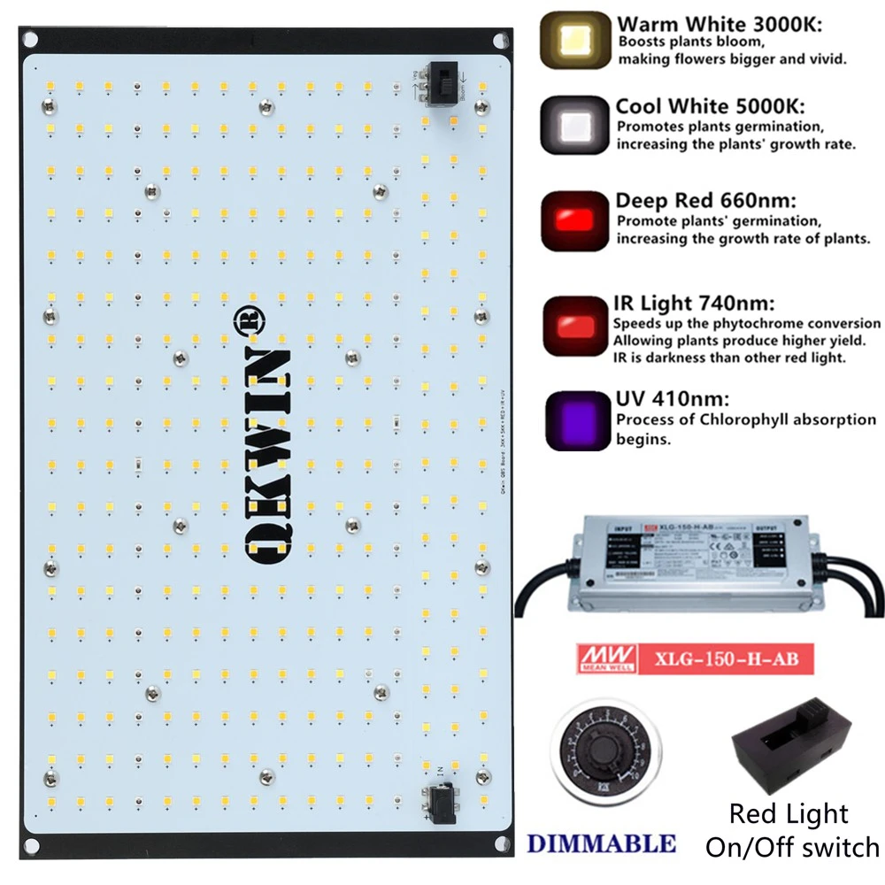 

Quantum Board 120W 240W Led Grow Light super bright Full Spectrum 301B SK 3000K 5000K 660nm ir uv meanwell driver