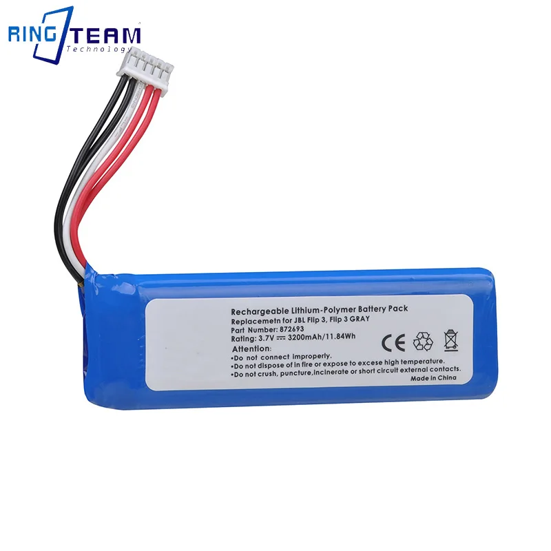 GSP872693 Rechargeable Lithium Polymer Battery Pack Replacement For JBL Flip 3 , Flip3 Battery 3.7v 3200mAh