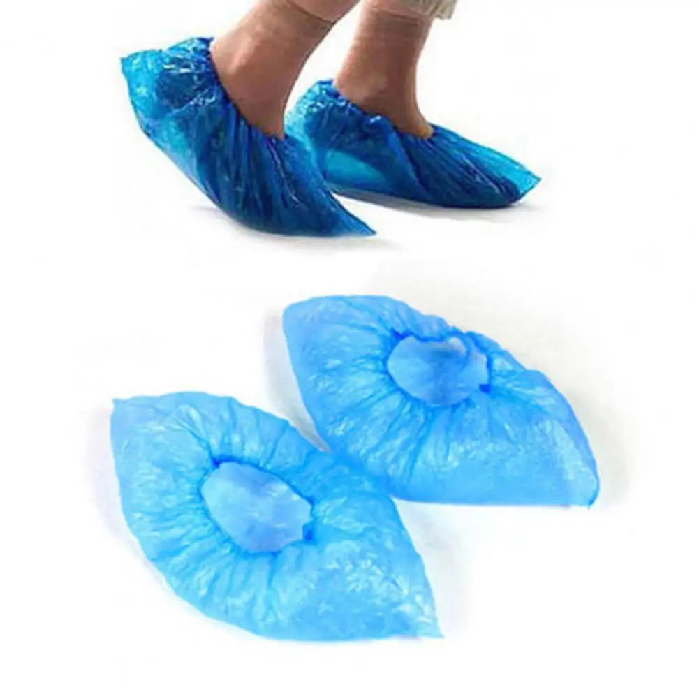 100Pcs Non-Slip Plastic Disposable Shoe Covers Cleaning Protective Overshoes for Hotel