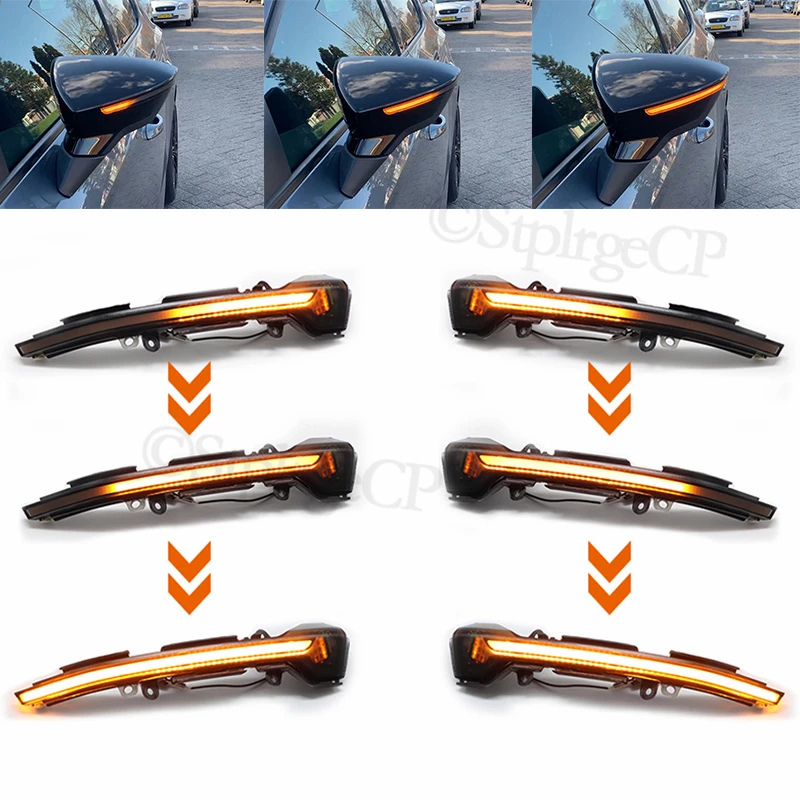 For SEAT Leon III Mk3 5F 13-19 LED Dynamic Turn Signal Blinker Sequential Side Mirror Indicator Light For Ibiza KJ Mk5 V Arona