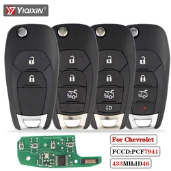 YIQIXIN-Folding Modificado 3 Botão Smart Remote Key Fob, Novo Chevrolet Cruze, Malibu, GM, Onix, Cobalto, Prisma, Spin, S-10, 2015 +