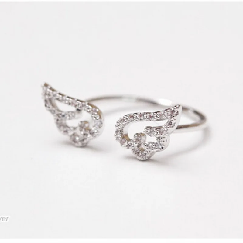 Women's Korean Style Adjustable Angel Wings Ring