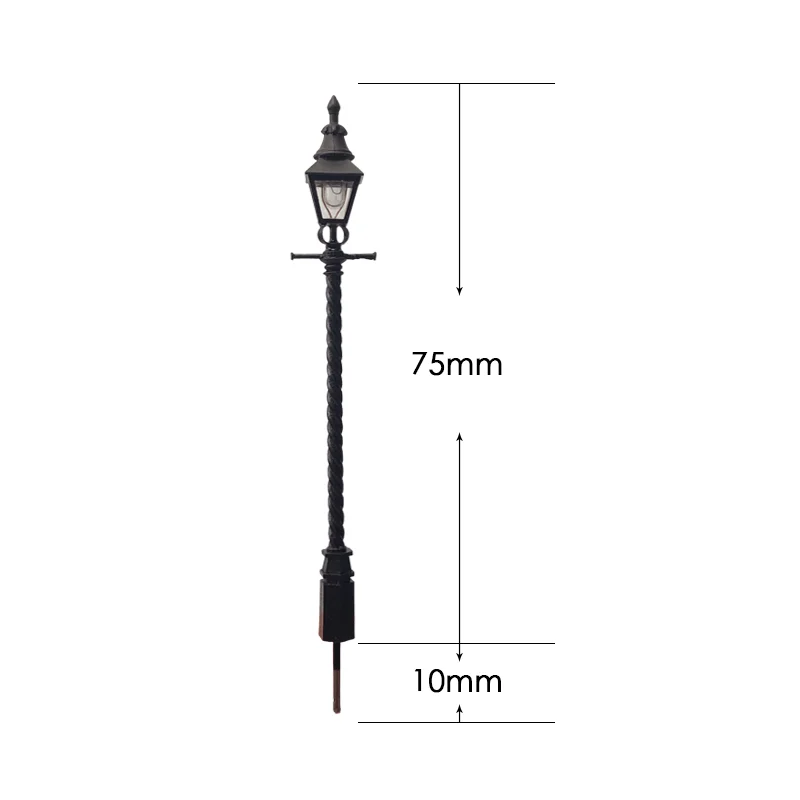 HO Scale Model Lamppost 5V Tungsten Wick Highlight Warm White Park Lanterns Street Lamp Model Garden Light Lamp Post Layout