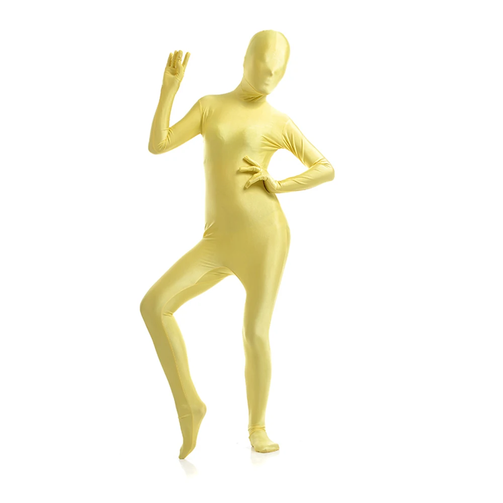 Dostosowane kostiumy Zentai pełne Body Suit Catsuit kostiumy na Halloween Body dla dorosłych dodaj zamek błyskawiczny w kroczu