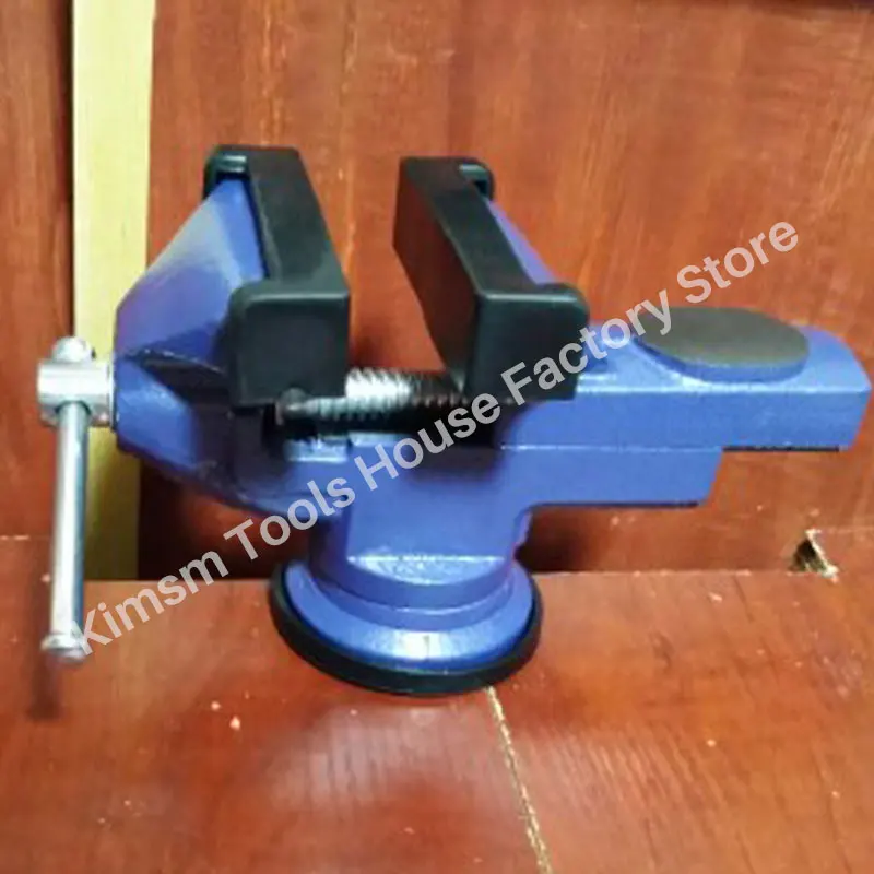 Bench Vise Jaw Width 80mm 360 Degree Swivel Cast Iron Tabletop Vice Multifunctional Heavy Clamp Non-slip Rubber Pad Accessories