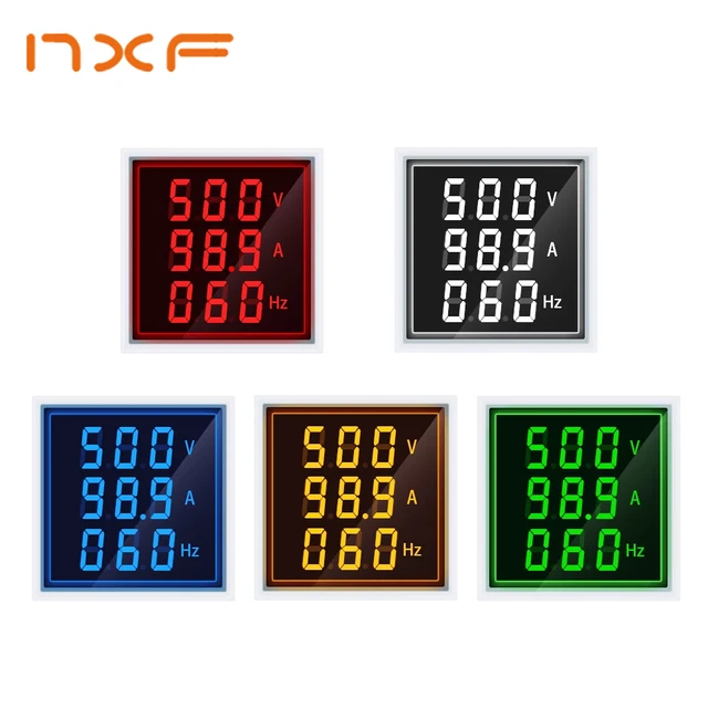 AC 60-500V 0-100A LED woltomierz cyfrowy amperomierz Hertz HZ światła sygnalizacyjne 220V miernik napięcia prądu Volt Amp Tester detektor
