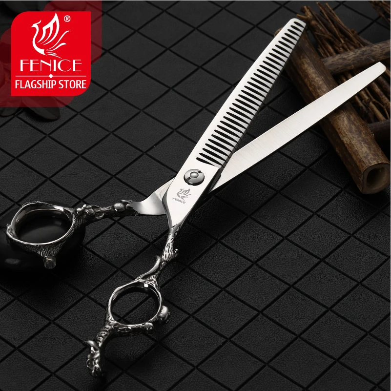 Imagem -03 - Fenice Professional Pet Grooming Scissors Thinning Dogs Hair Cutting Shear Japão 440c Aço Inoxidável 75