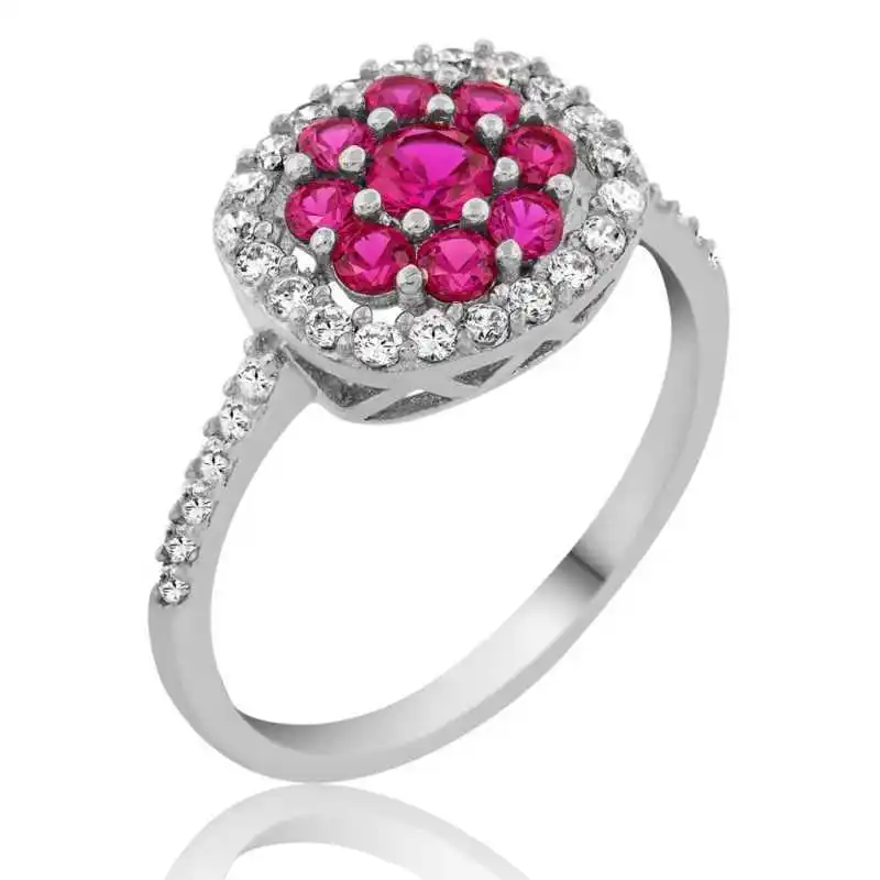 Sterling Silver Ring for Women Zircon Stone 925 Sterling Jewelry Wedding Party Birthday Gift - Box - Ladies - Fashion - Botiva - Size - Turkish - Patterned Embroidered