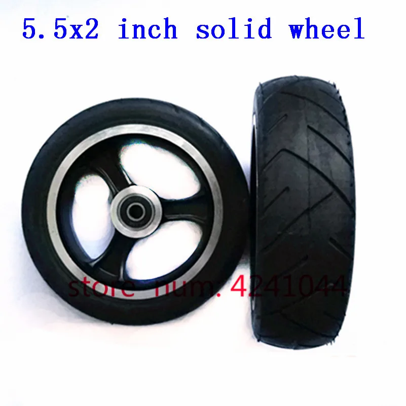 High-quality Solid wheels 5 inch 5.5x2 145x40 6x2 Fast wheel F0,jackhot,Nes carbon fiber scooter solid tire with alloy rim