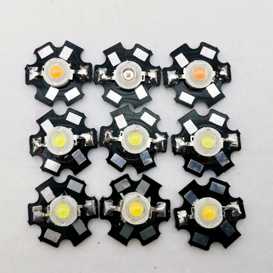 10PCS 1W 3W 20mm LED PCB with 1W 3W chips installed, Aluminum plate board with chips for bulb light, tracking light spotlight