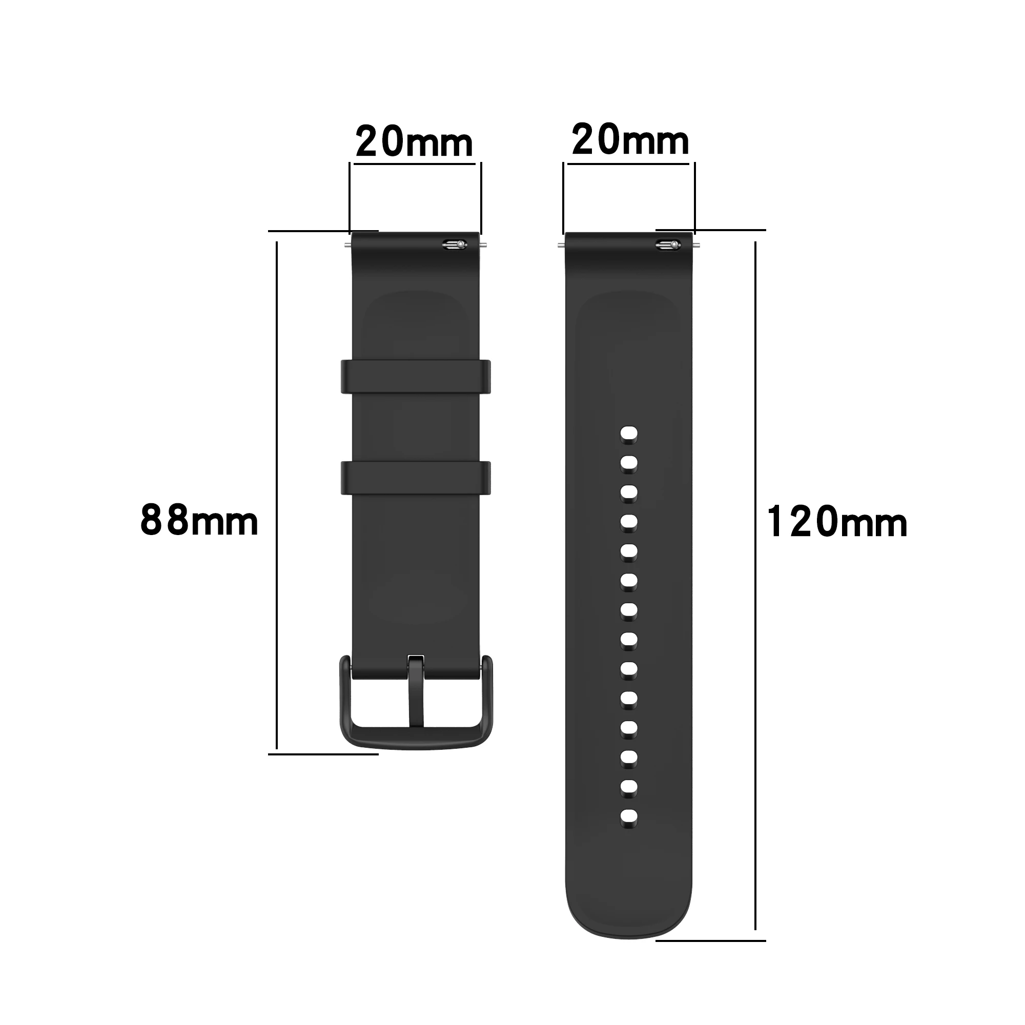 20MM Universal Smartwatch Bracelet for Samsung Galaxy Watch4 Classic 40 44mm 42 46mm Silicone Breathable Replacement Wristband