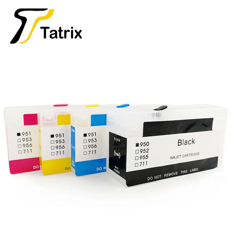 Tatrix 1Set Refillable Ink Cartridge for hp 950 HP950 HP951 + 1 set 400ml Dye ink suit For hp 8610 8620 8630 8640 8660 8680