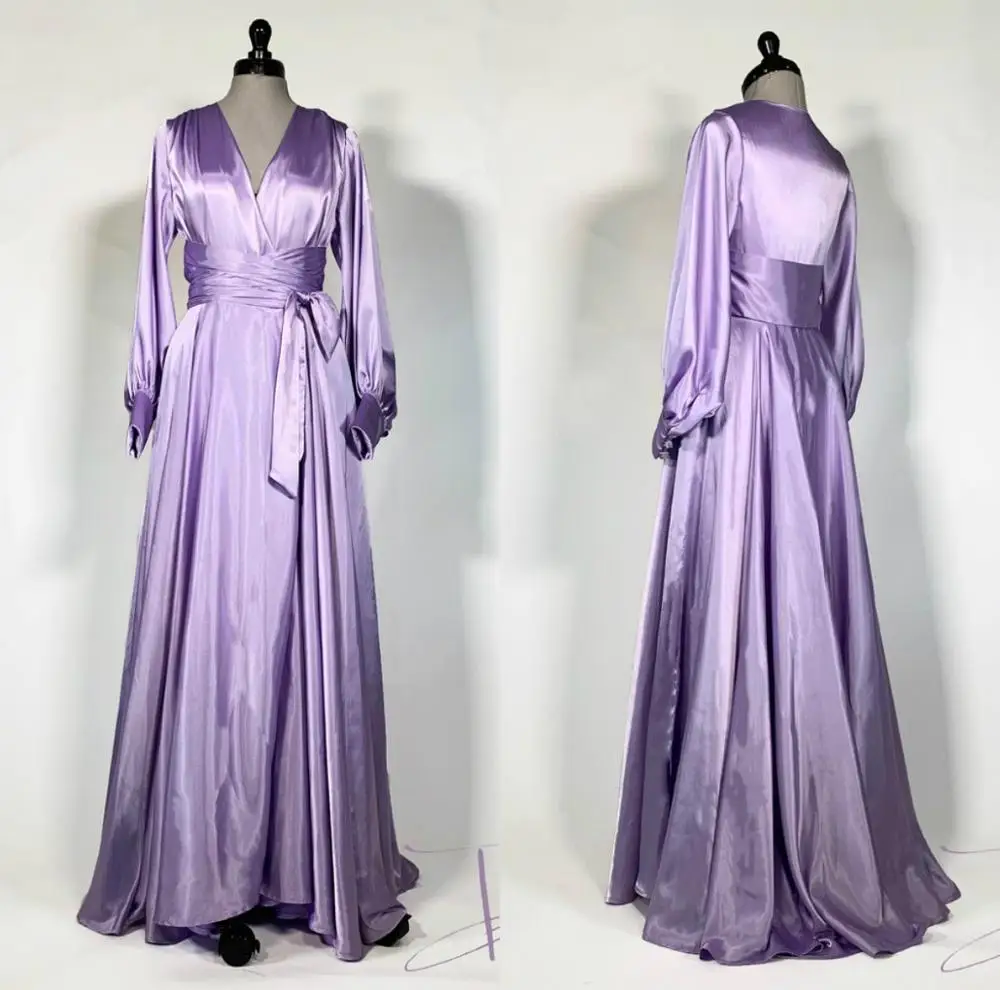 

Purple Women's Robe & Gown Sets Lace Bathrobe Night Dress Sleepwear Womens Sleep Gowns Silk Satin Robe Femme Lingerie