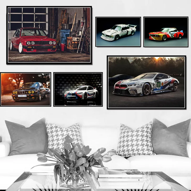 Racing Car Retro Classic M3 E30 Series Super Poster And Prints Wall Art Canvas Picture Painting Modern Home Decor quadro plakat